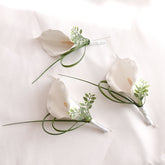 Artificial White Lily Boutonniere, Buttonhole